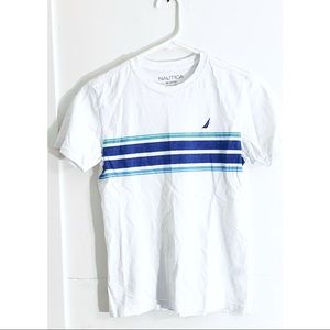 Nautica Boys M 10/12 Striped blue White T-Shirt